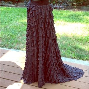 Free people ruffle black skirt